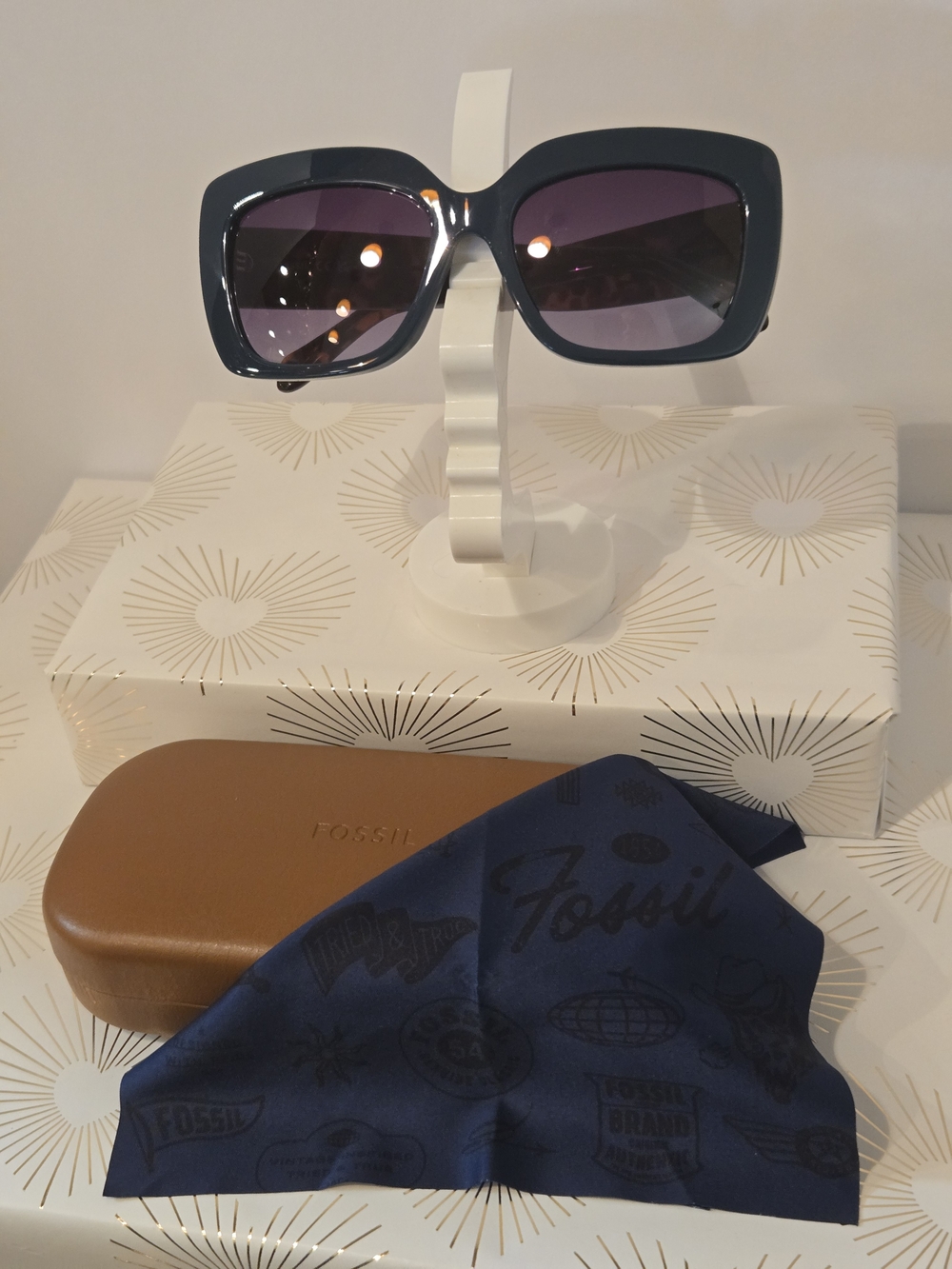 Fossil Women's Dark Teal Tortoise Sunglasses